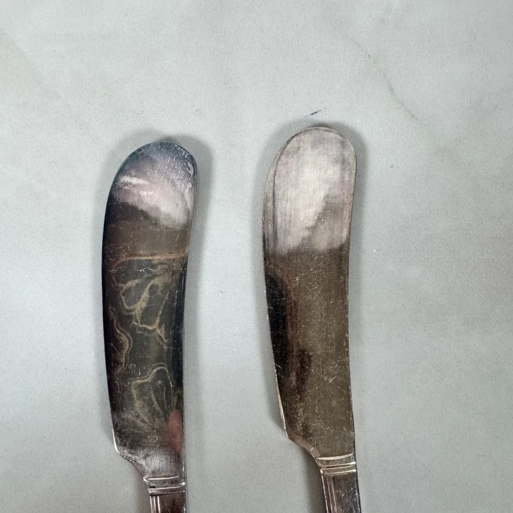 Set of‎ 2 Oneida Nobility Plate Silver Plated Butter Spreader Knife Caprice